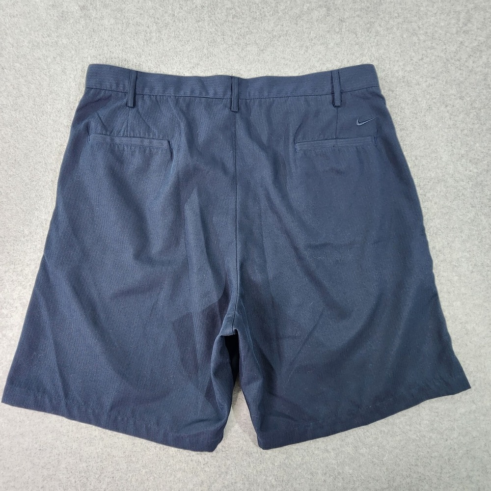 Nike Golf Shorts Men 37x9 Navy Blue Dri-Fit Bermuda Pleated Ribbed 186264 Tag 38 - Picture 8 of 15